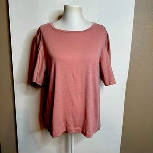 NWT LOFT dusty, rose, darling, detailed sleeve tee